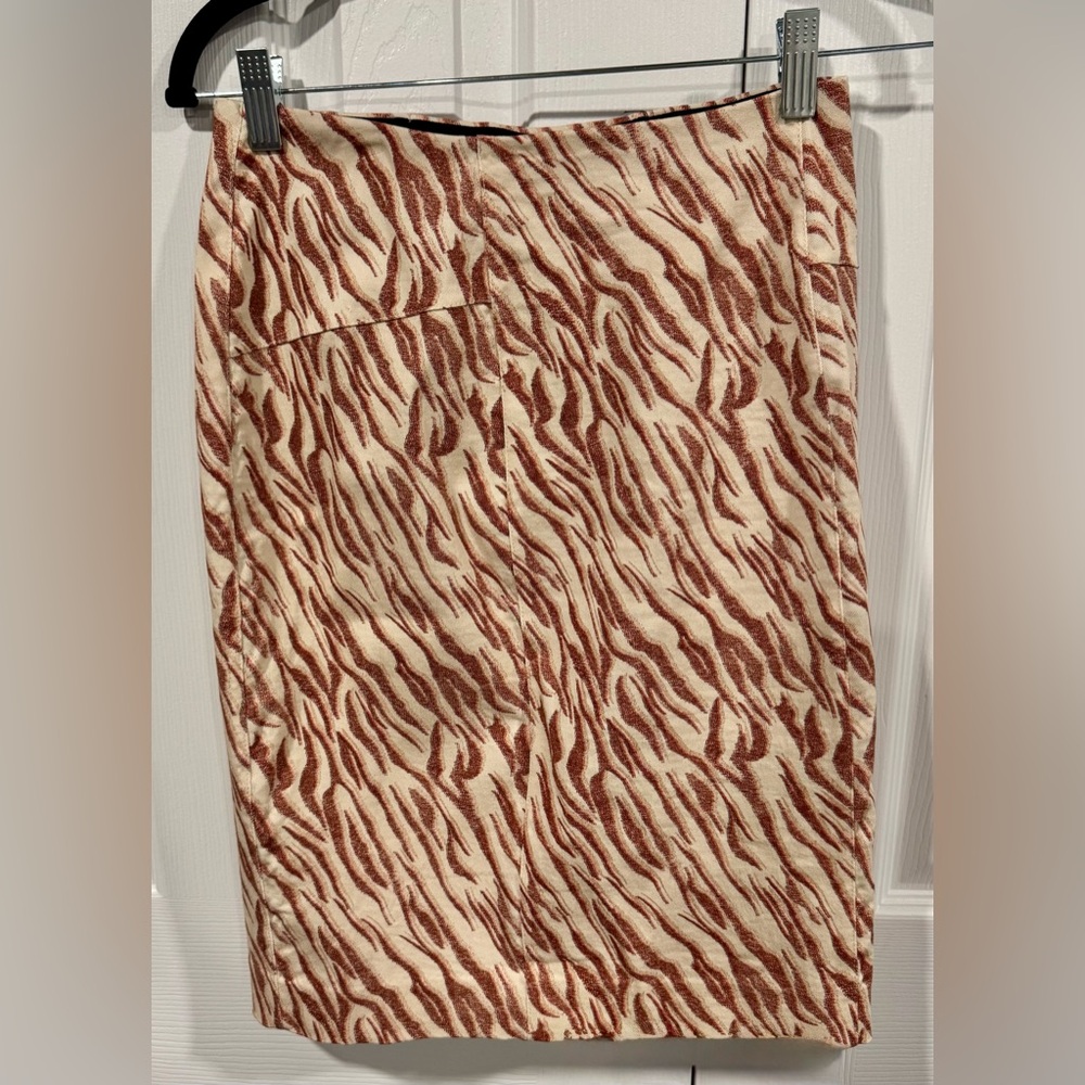 Lysse Zebra Print Pencil Skirt in Brown and Cream